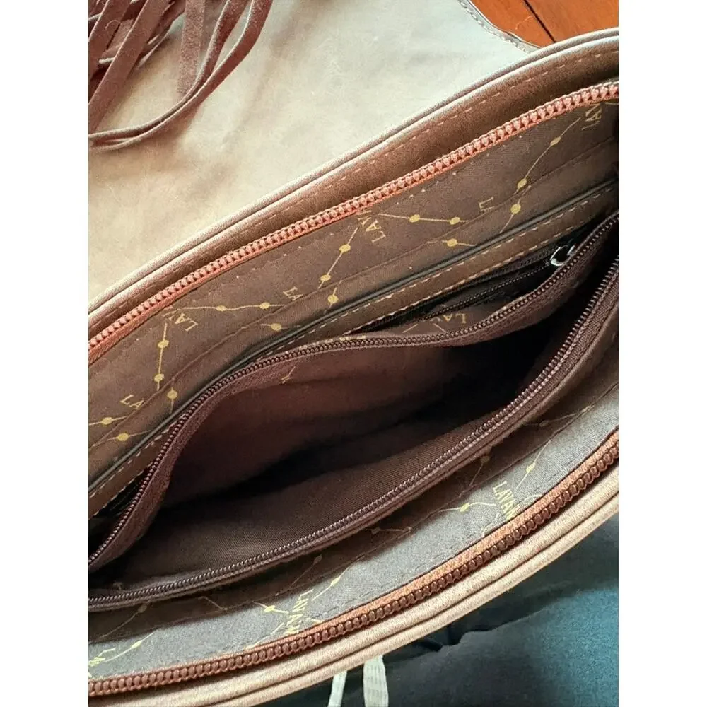 Women's‎ Lavawa Vegan Leather Fringe Bag Small Crossbody Western Boho Festival